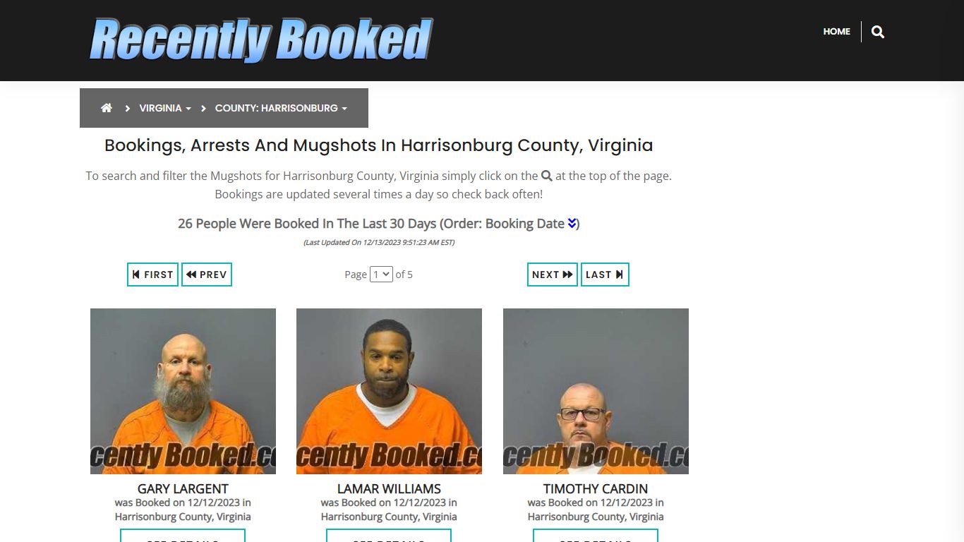 Bookings, Arrests and Mugshots in Harrisonburg County, Virginia