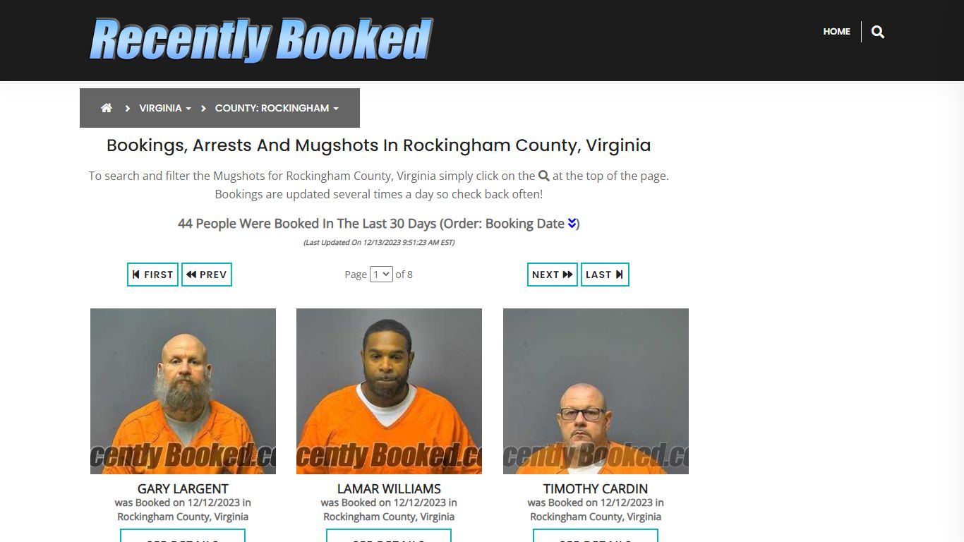 Bookings, Arrests and Mugshots in Rockingham County, Virginia